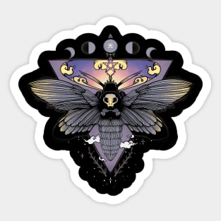 Death Head Moth Gothic Triangle Moon Phase Art Sticker